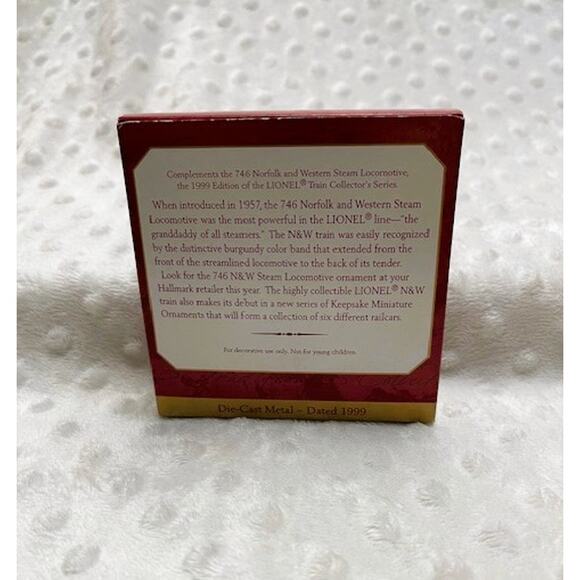 Vintage Hallmark Lionel 746 Norfolk & Western, The Tender, Keepsake Ornament NEW - Picture 3 of 6